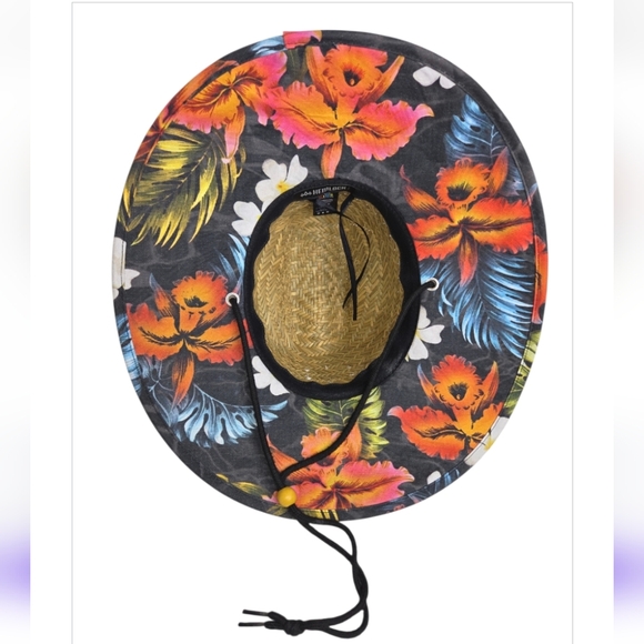 Hemlock Big Kid's UPF50+ Lifeguard Hawaiian Straw Hat One Size - Picture 5 of 7